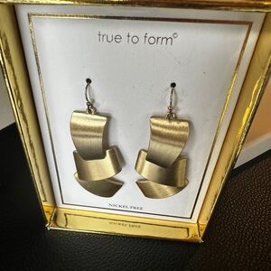 True to Form Gold Earrings- Nickle Free